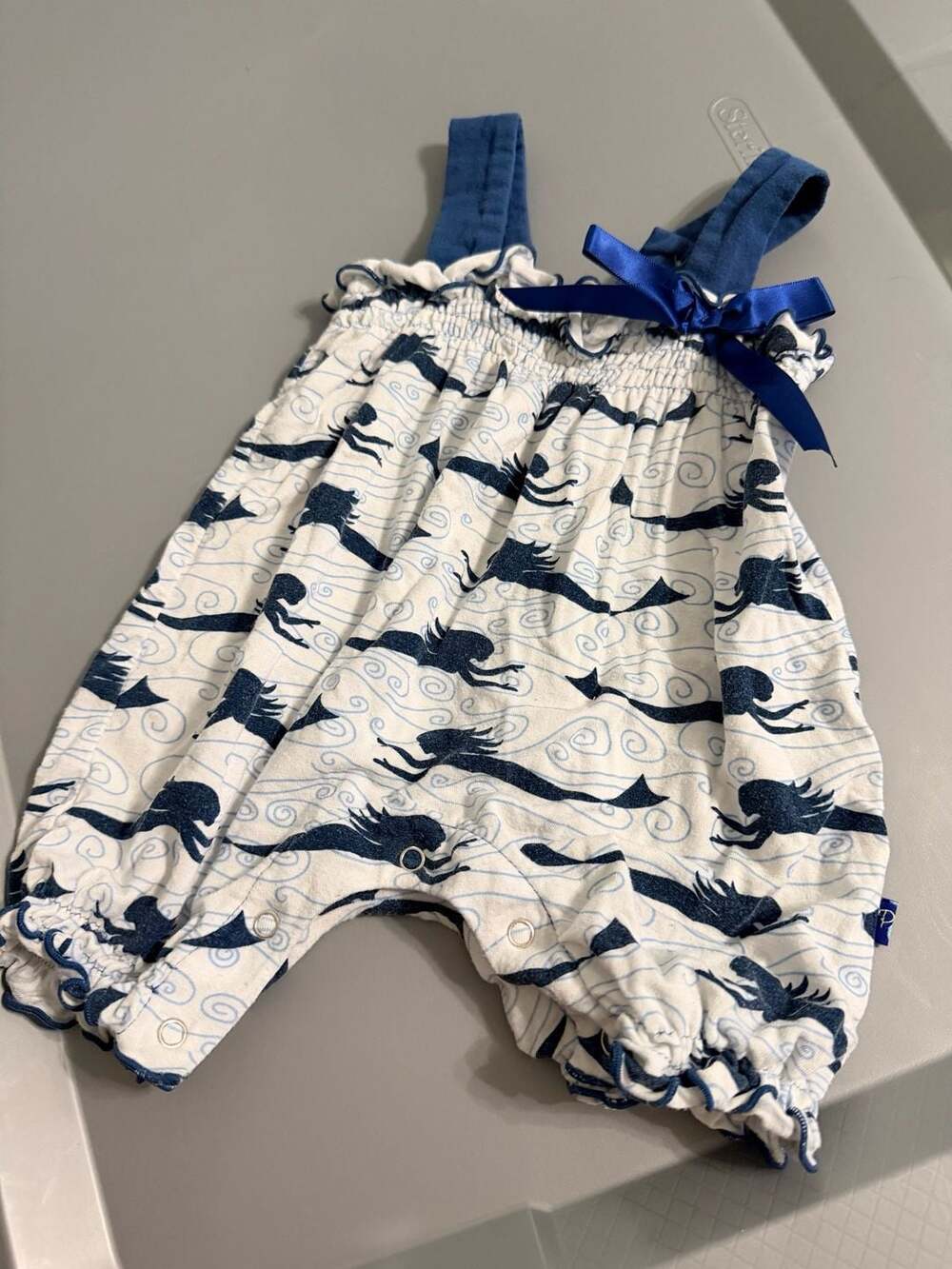 Kickee Pants Bamboo Romper Mermaid 3/6m